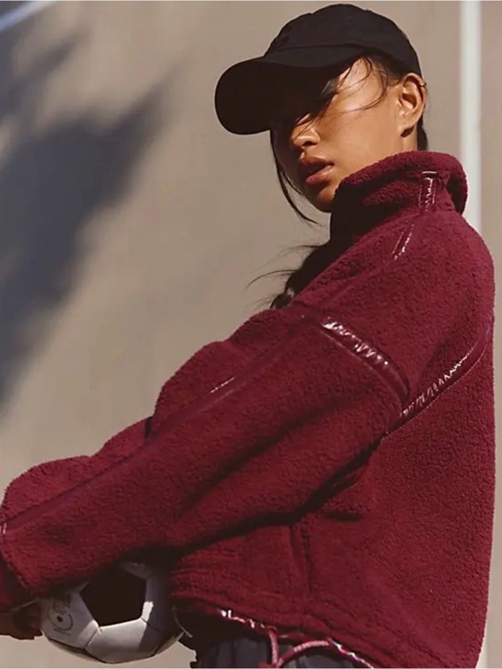 Free People Mountain High Shine Fleece Half Zip